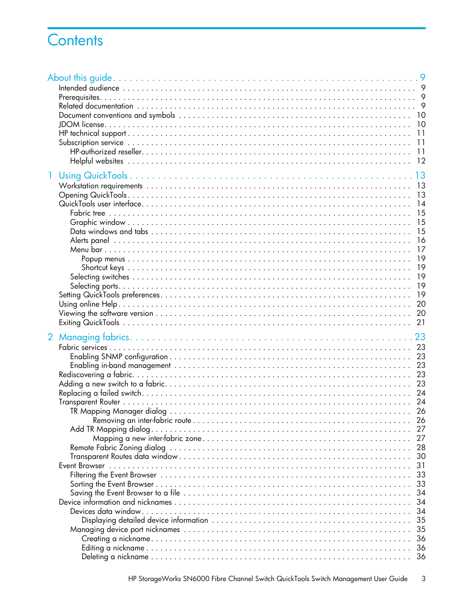 HP SN6000 Fibre Channel Switch User Manual | Page 3 / 112