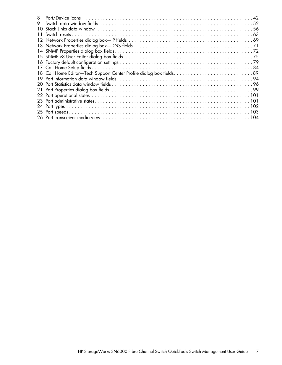 HP SN6000 Fibre Channel Switch User Manual | Page 7 / 112