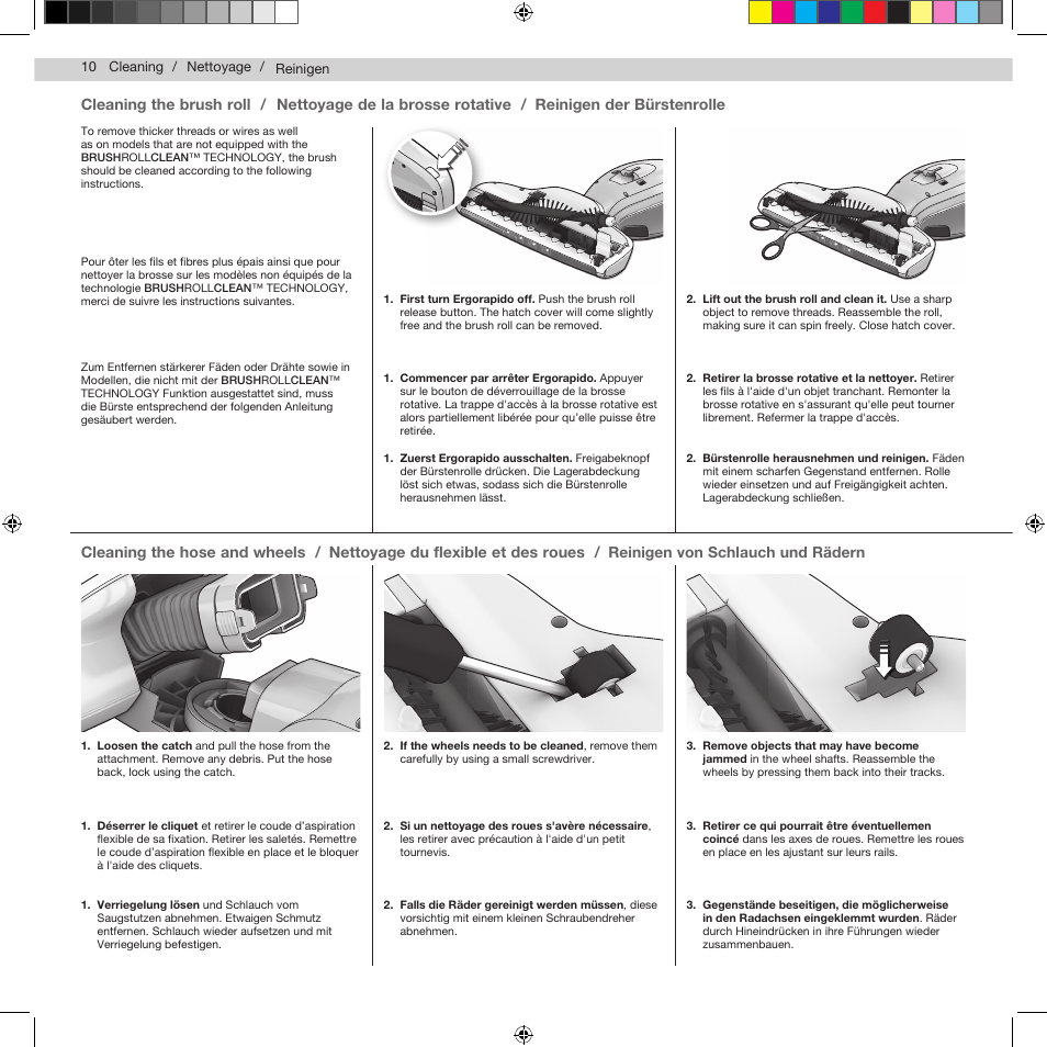 Reinigen der bürstenrolle | AEG AG943 User Manual | Page 12 / 30