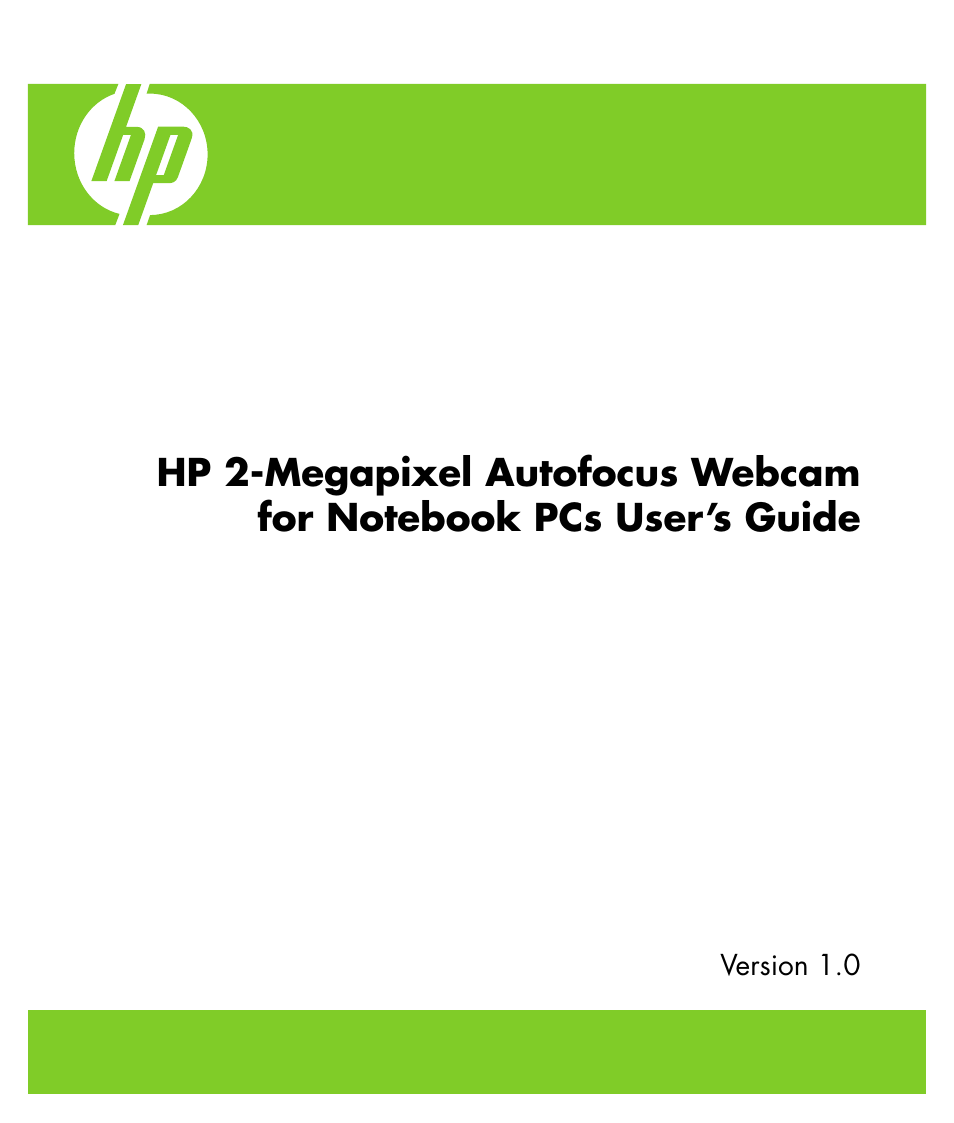 HP 2-Megapixel Autofocus Webcam User Manual | 16 pages