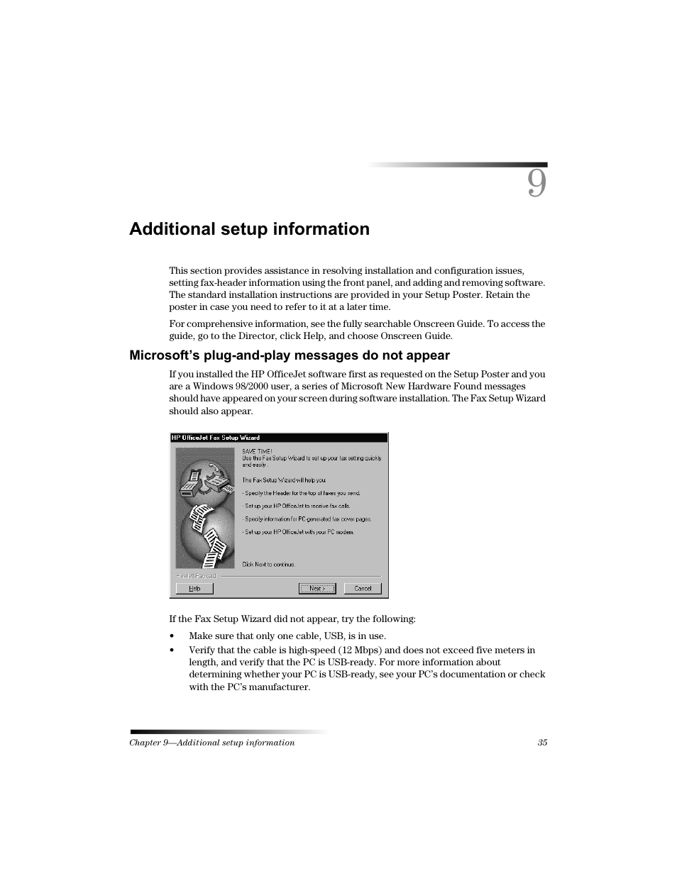 Gglwlrqdo vhwxs lqirupdwlrq, 0lfurvriw¶v soxjdqgsod\ phvvdjhv gr qrw dsshdu | HP Officejet v40 All-in-One Printer User Manual | Page 39 / 56