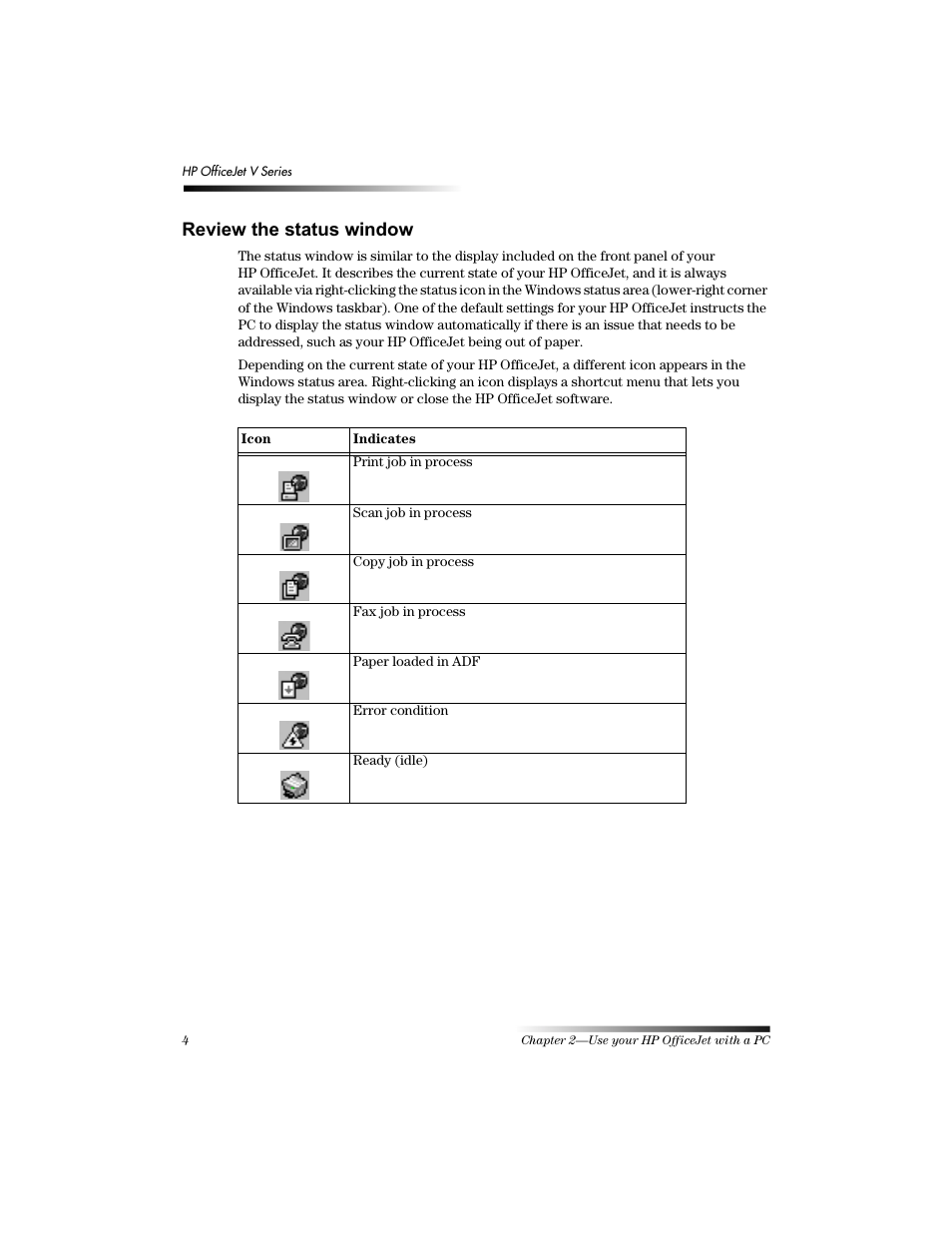 5hylhz wkh vwdwxv zlqgrz | HP Officejet v40 All-in-One Printer User Manual | Page 8 / 56