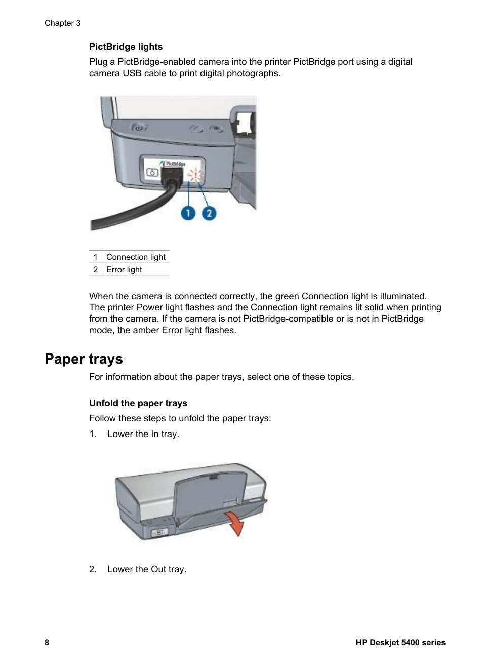 Paper trays | HP Deskjet 5440 Photo Printer User Manual | Page 10 / 80