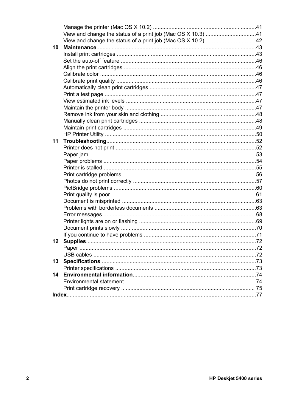 HP Deskjet 5440 Photo Printer User Manual | Page 4 / 80