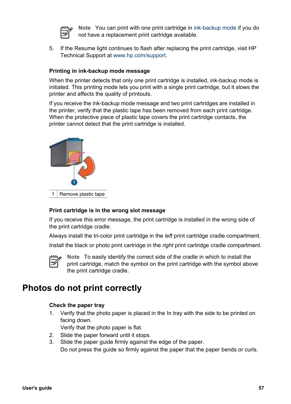 Photos do not print correctly | HP Deskjet 5440 Photo Printer User Manual | Page 59 / 80
