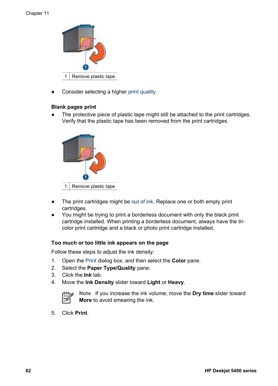HP Deskjet 5440 Photo Printer User Manual | Page 64 / 80