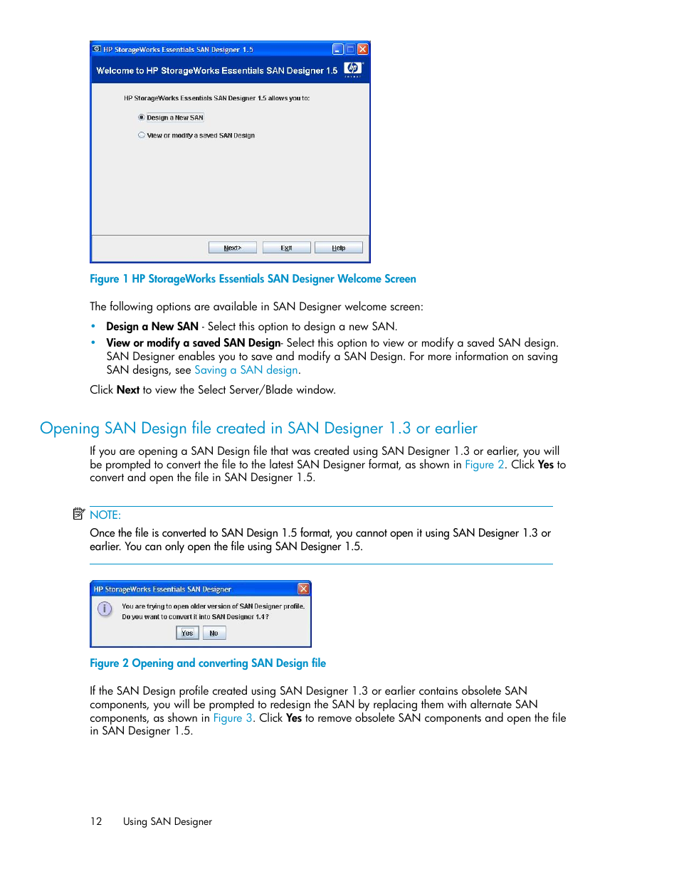 Opening and converting san design file, Figure 1 | HP SAN User Manual | Page 12 / 38