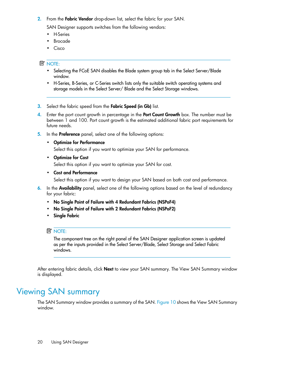 Viewing san summary | HP SAN User Manual | Page 20 / 38