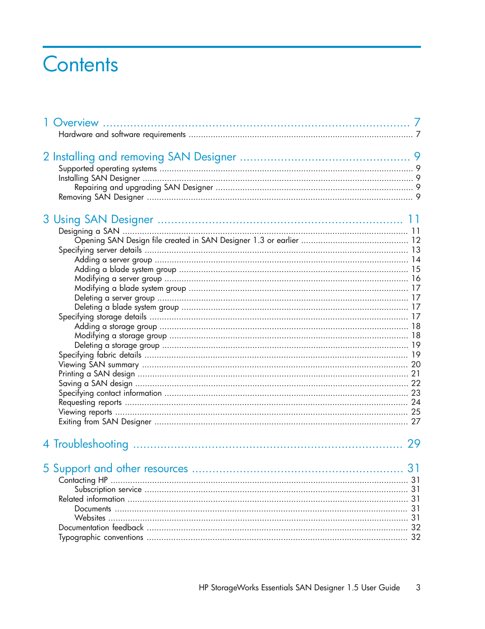 HP SAN User Manual | Page 3 / 38