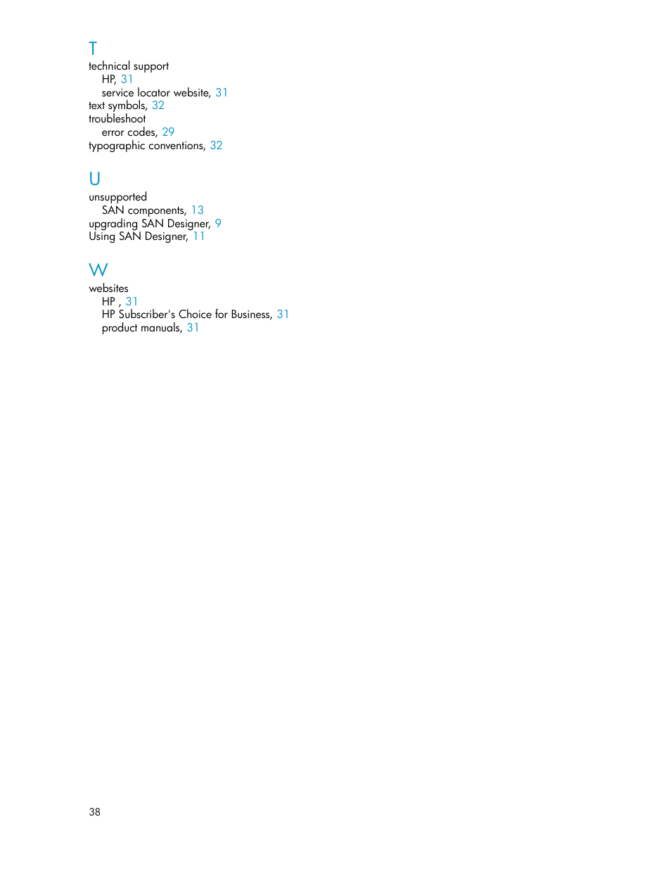 HP SAN User Manual | Page 38 / 38