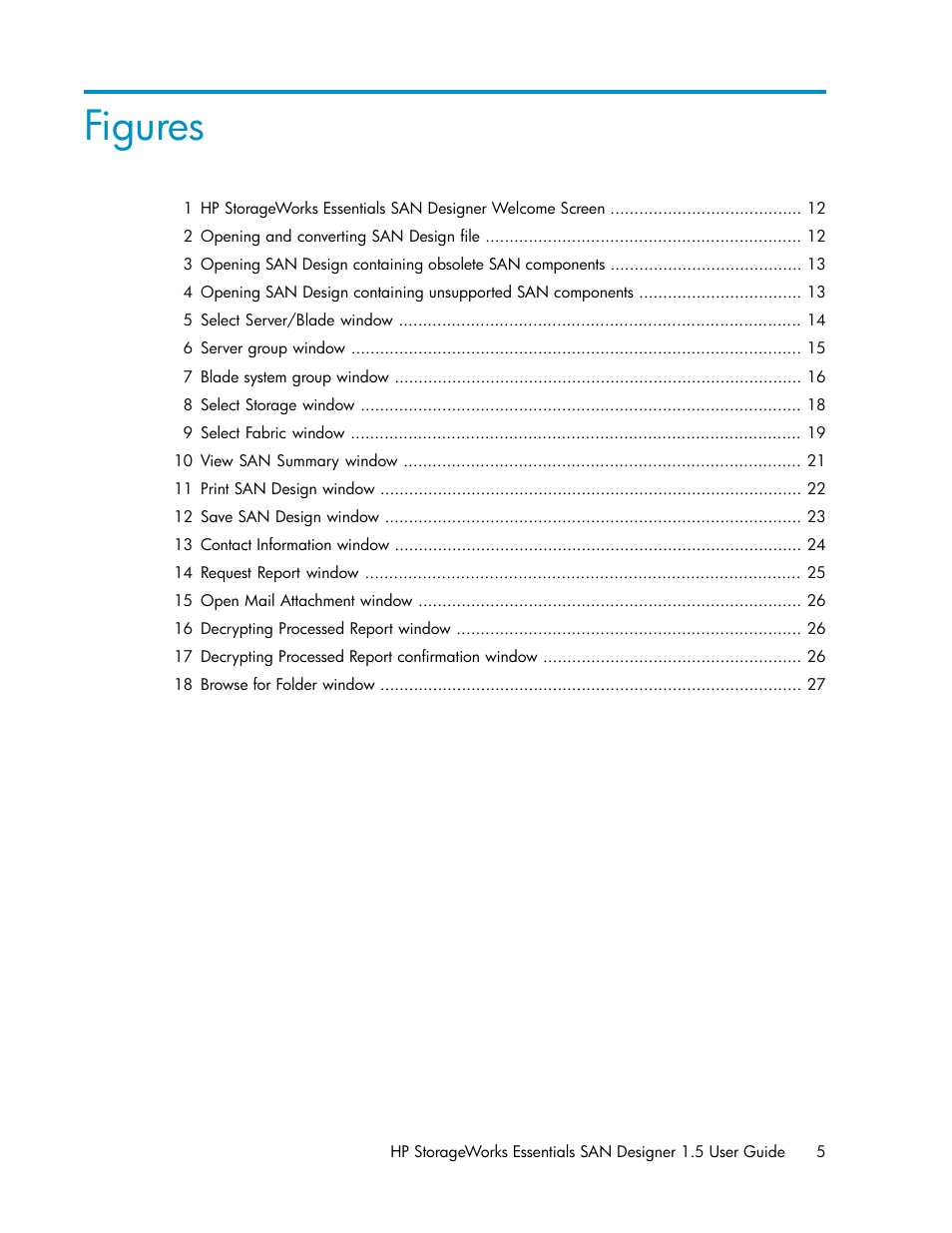Figures | HP SAN User Manual | Page 5 / 38