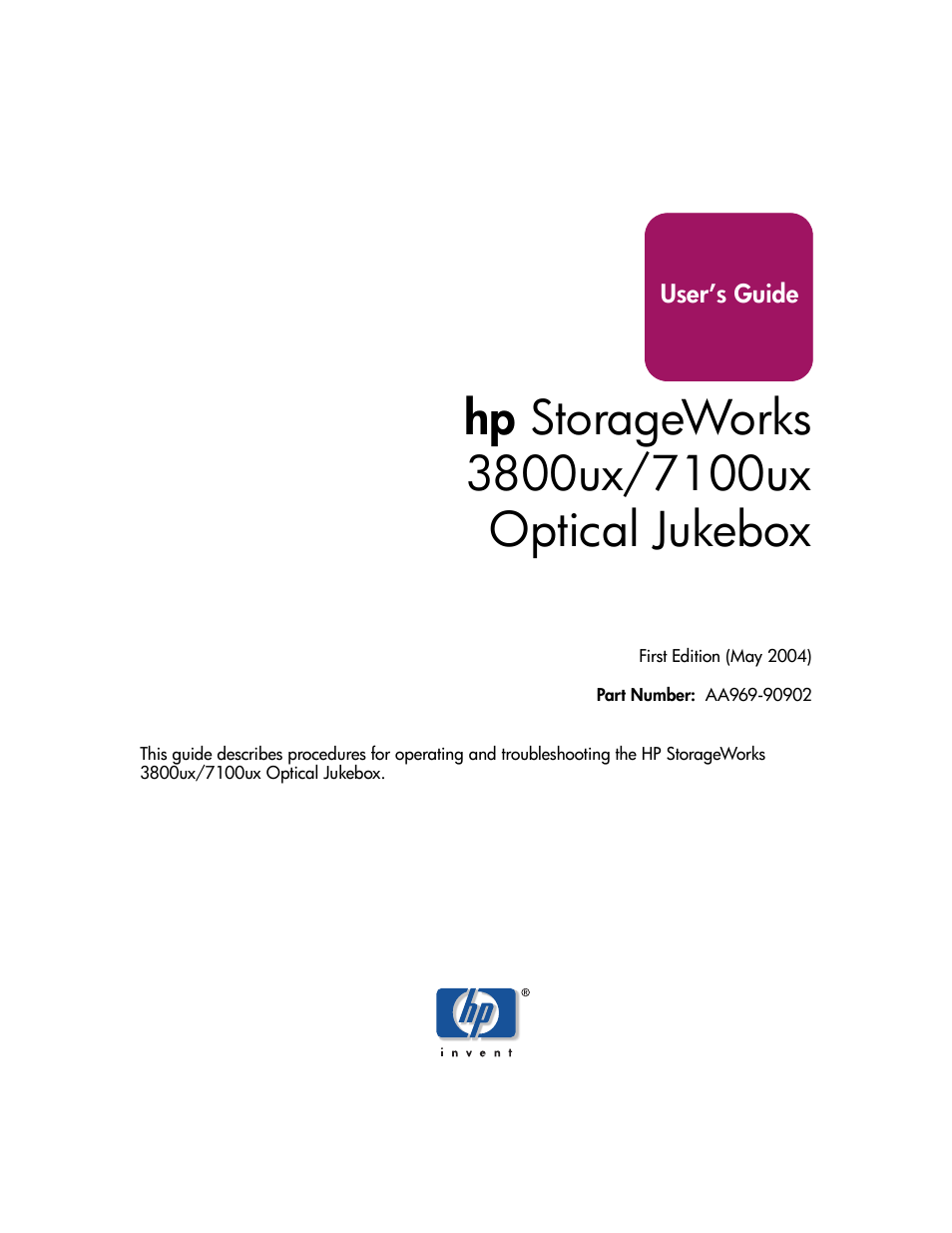 HP StorageWorks Ultra Density Optical Storage User Manual | 82 pages