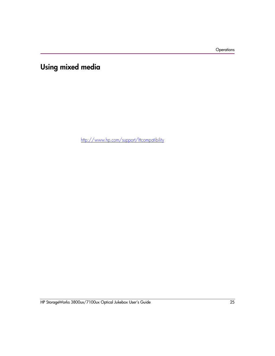 Using mixed media | HP StorageWorks Ultra Density Optical Storage User Manual | Page 25 / 82