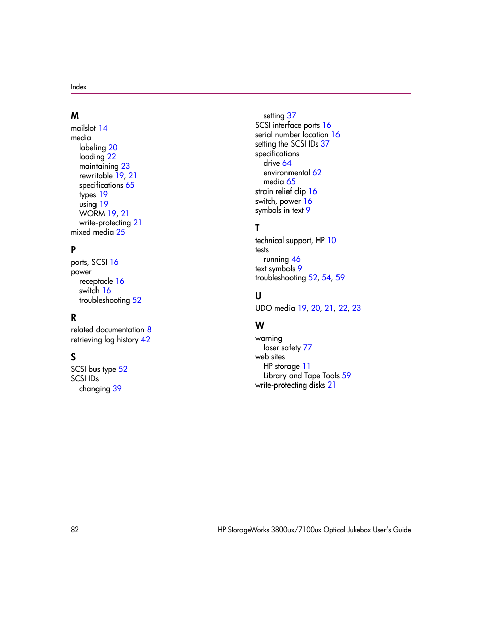 HP StorageWorks Ultra Density Optical Storage User Manual | Page 82 / 82
