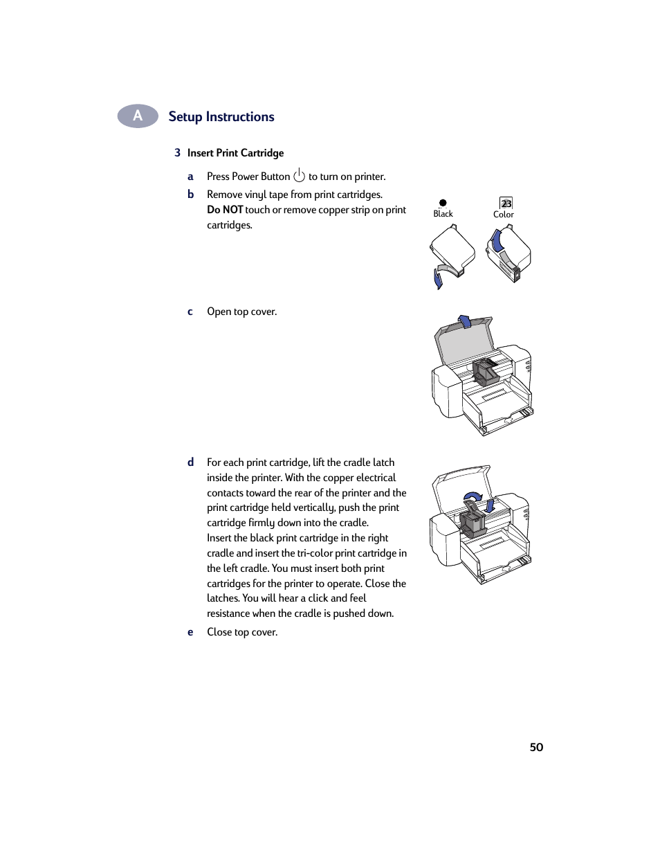 Setup instructions | HP Deskjet 842c Printer User Manual | Page 57 / 67