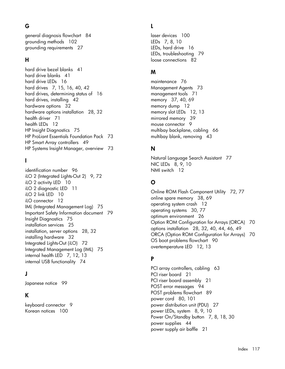 HP ProLiant DL360 G5 Server User Manual | Page 117 / 118