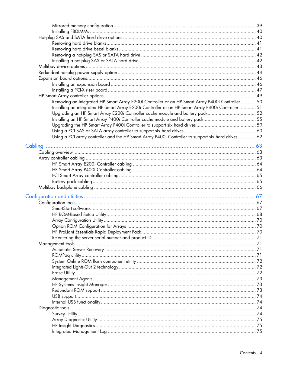 HP ProLiant DL360 G5 Server User Manual | Page 4 / 118