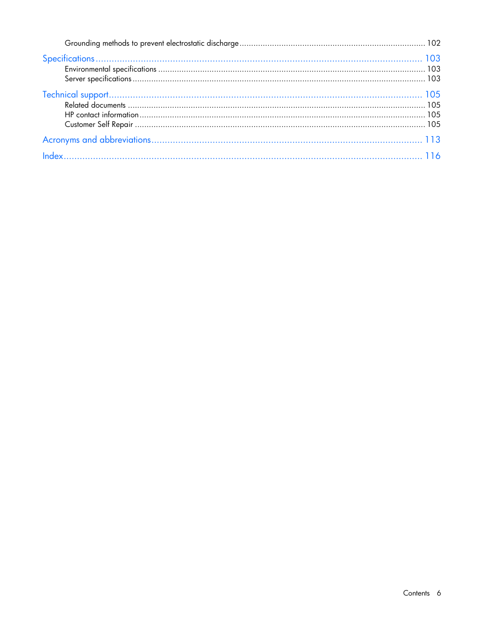 HP ProLiant DL360 G5 Server User Manual | Page 6 / 118