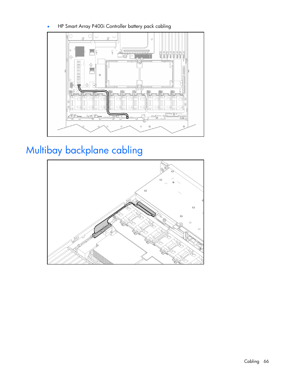 Multibay backplane cabling | HP ProLiant DL360 G5 Server User Manual | Page 66 / 118