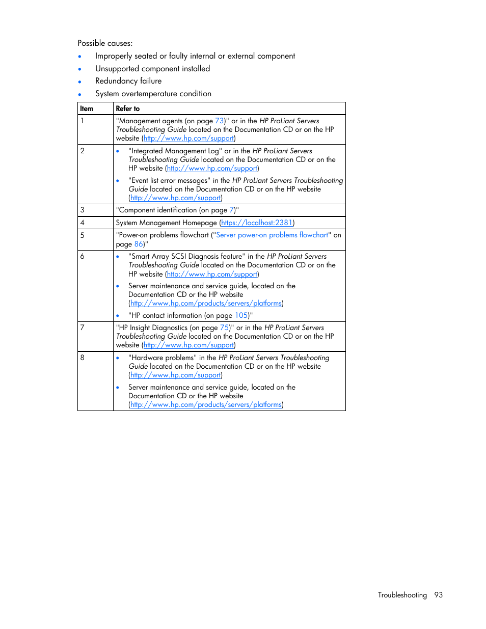 HP ProLiant DL360 G5 Server User Manual | Page 93 / 118