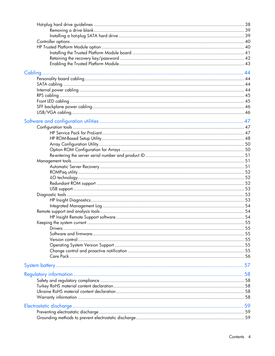 HP ProLiant SL4545 G7 Server User Manual | Page 4 / 78