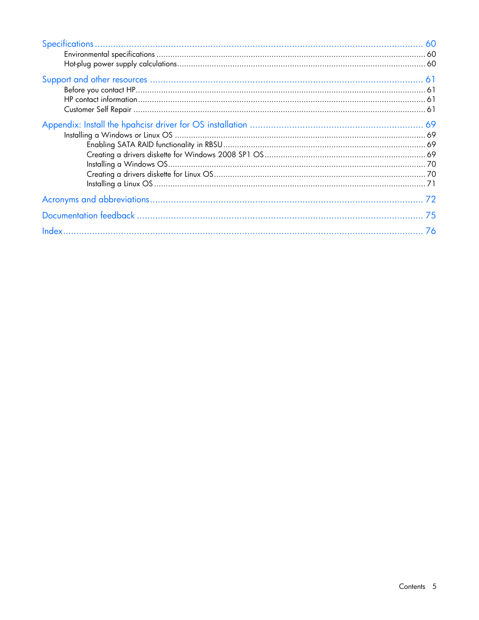HP ProLiant SL4545 G7 Server User Manual | Page 5 / 78
