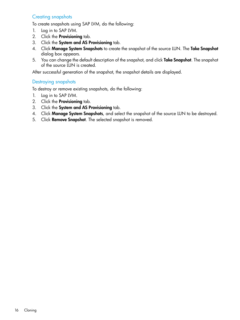 HP Plug-in for SAP NetWeaver Landscape Virtualization Management for Storage User Manual | Page 16 / 20