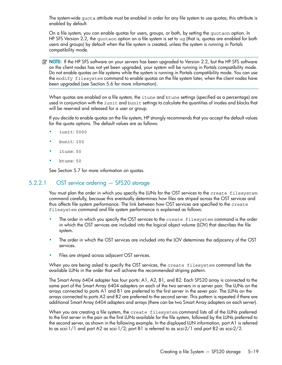 1 ost service ordering - sfs20 storage, Ost service ordering — sfs20 storage -19 | HP StorageWorks Scalable File Share User Manual | Page 103 / 362