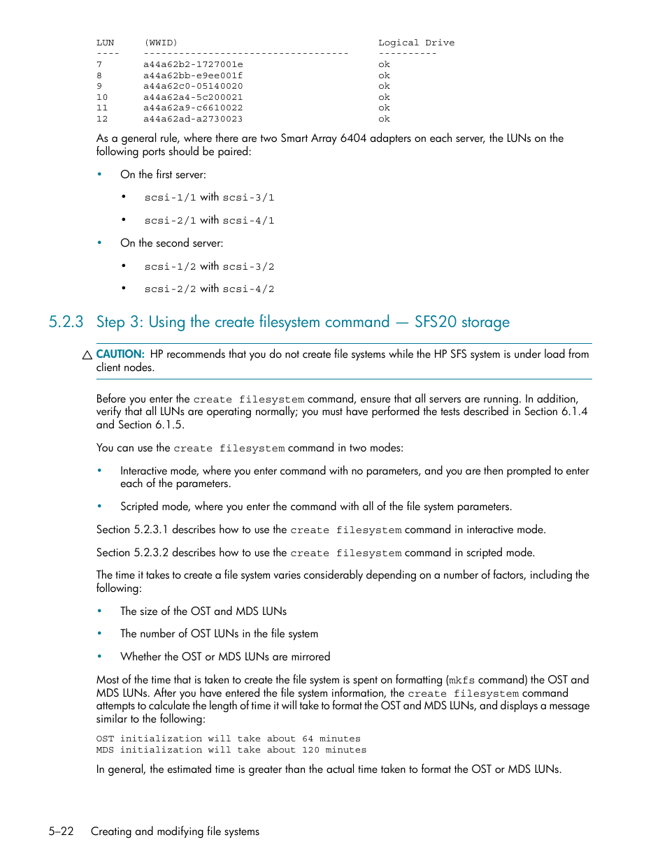 Section 5.2.3, Section 5.2.3), In section 5.2.3 | HP StorageWorks Scalable File Share User Manual | Page 106 / 362