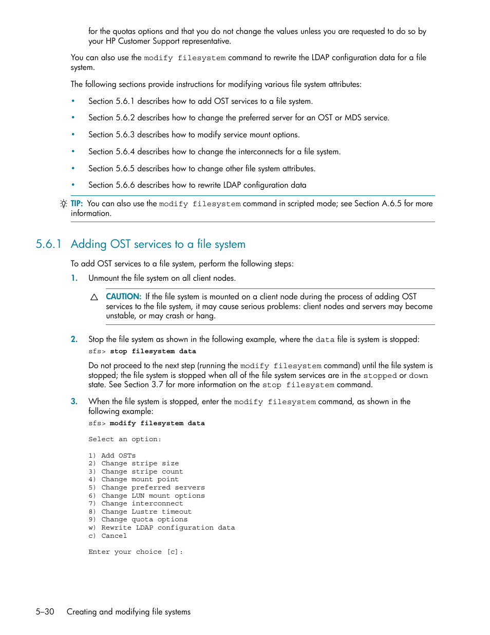 1 adding ost services to a file system, Adding ost services to a file system -30 | HP StorageWorks Scalable File Share User Manual | Page 114 / 362