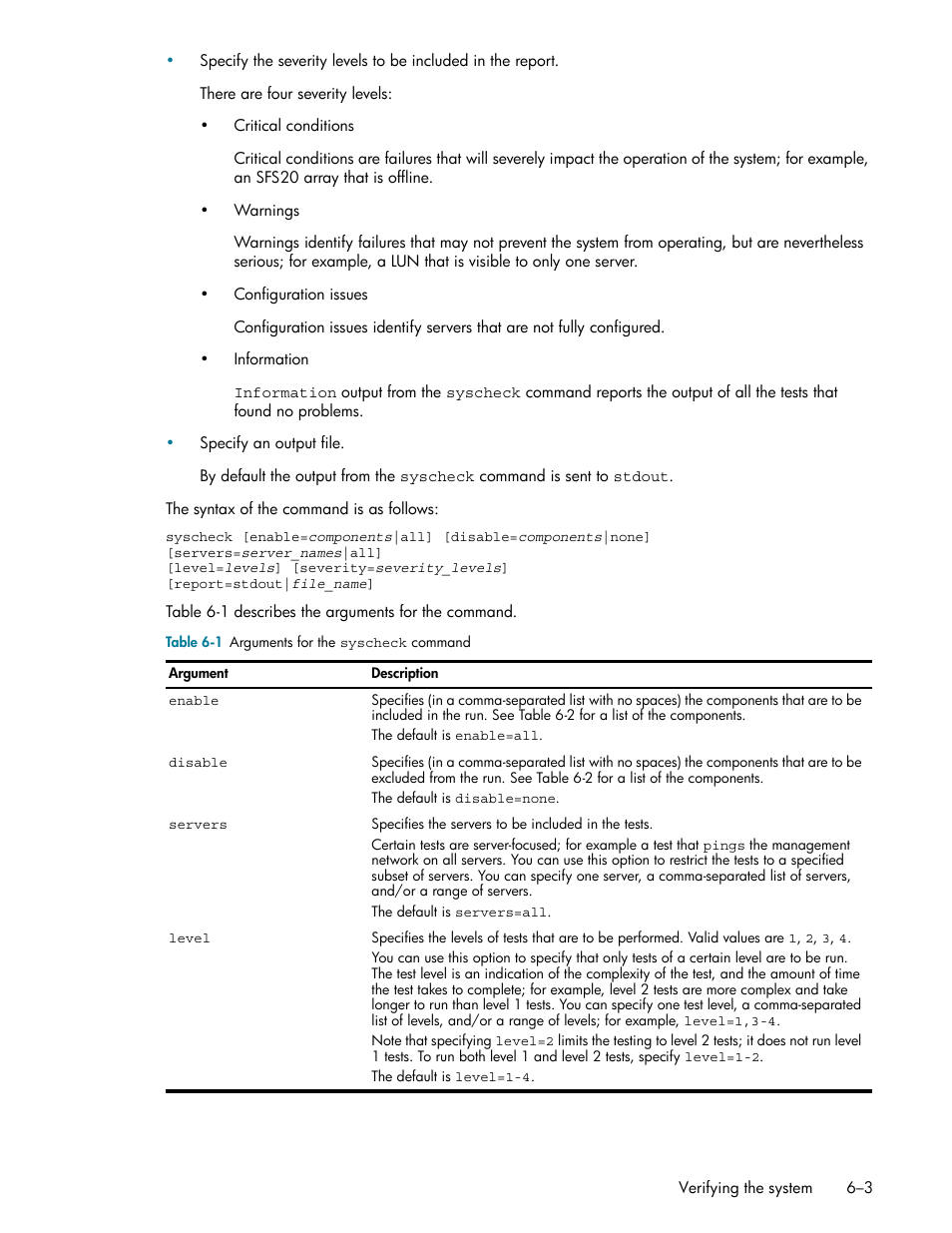 E table 6-1 | HP StorageWorks Scalable File Share User Manual | Page 133 / 362