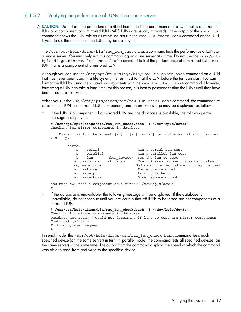 Bed in section 6.1.5.2, Section 6.1.5.2 | HP StorageWorks Scalable File Share User Manual | Page 147 / 362