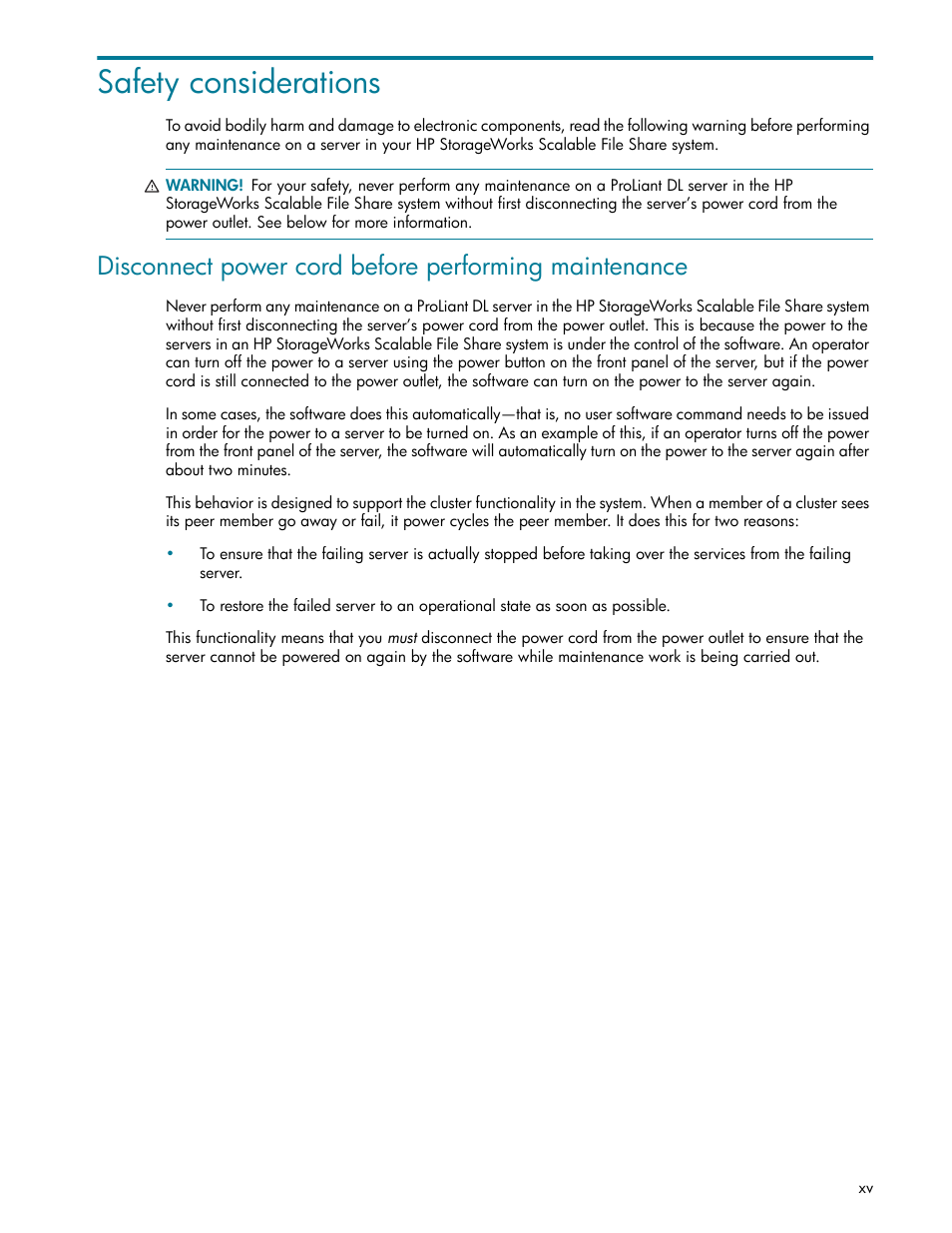 Safety considerations | HP StorageWorks Scalable File Share User Manual | Page 15 / 362