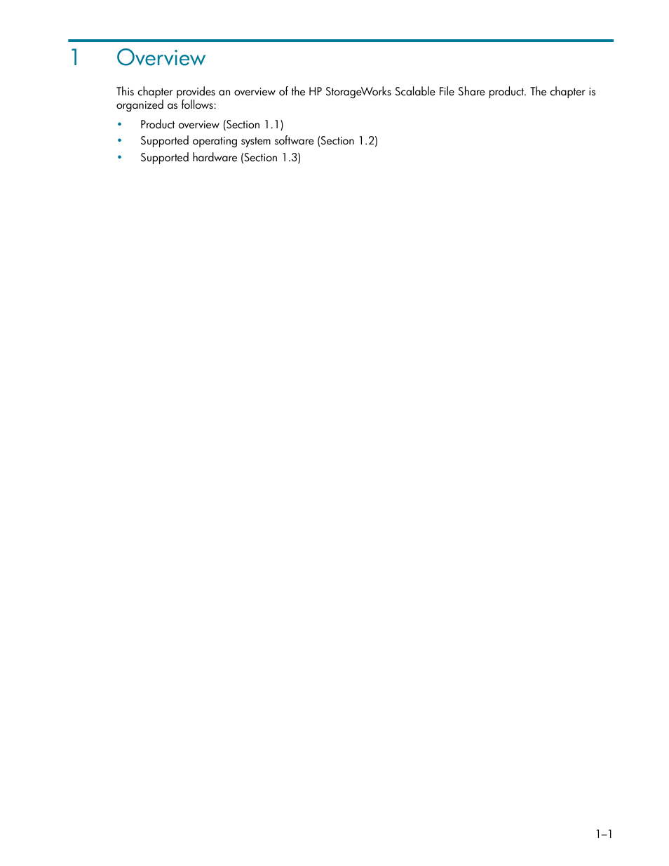 Overview, 1 overview, Chapter 1 | 1overview | HP StorageWorks Scalable File Share User Manual | Page 17 / 362