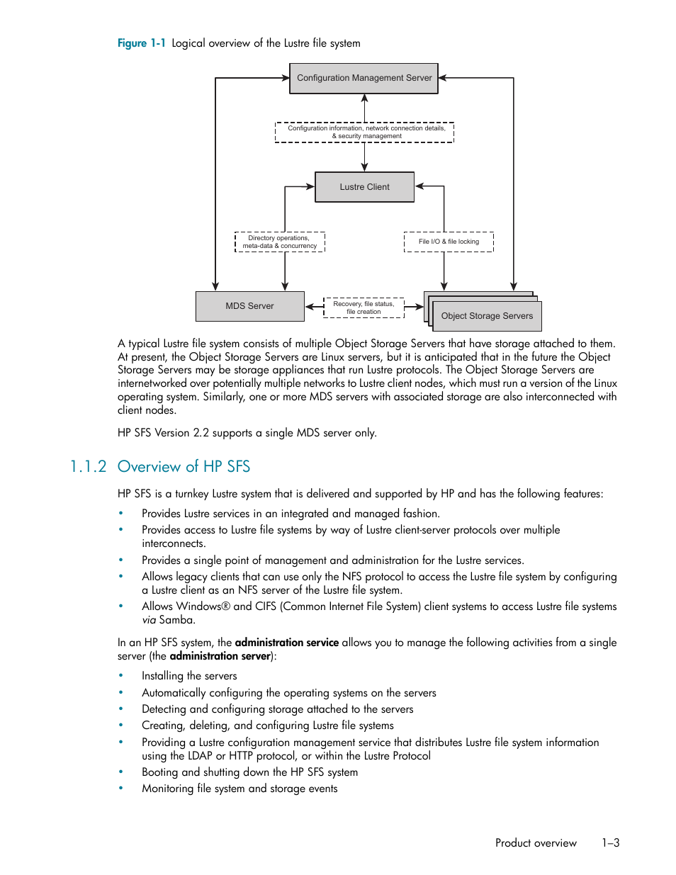 2 overview of hp sfs, Overview of hp sfs -3 | HP StorageWorks Scalable File Share User Manual | Page 19 / 362