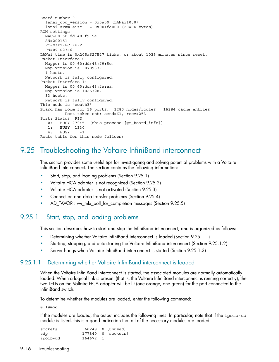 1 start, stop, and loading problems, 1 start, stop, and loading problems -16, E section 9.25 f | E section 9.25 | HP StorageWorks Scalable File Share User Manual | Page 240 / 362