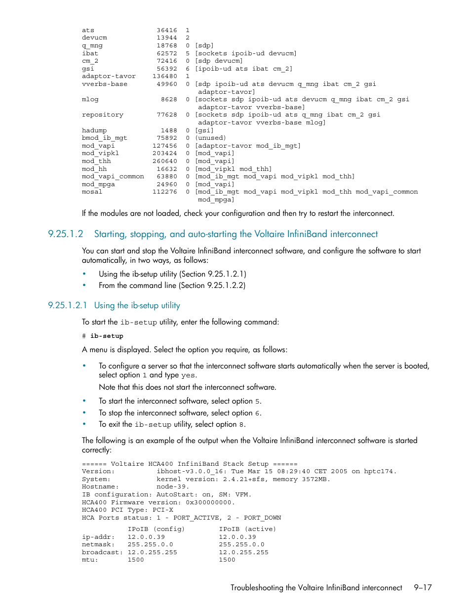 1 using the ib-setup utility, Using the ib-setup utility -17 | HP StorageWorks Scalable File Share User Manual | Page 241 / 362