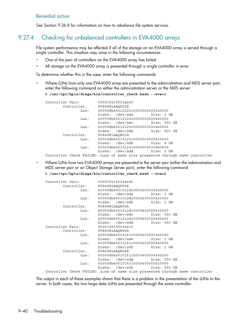 Ection 9.27.4) | HP StorageWorks Scalable File Share User Manual | Page 264 / 362