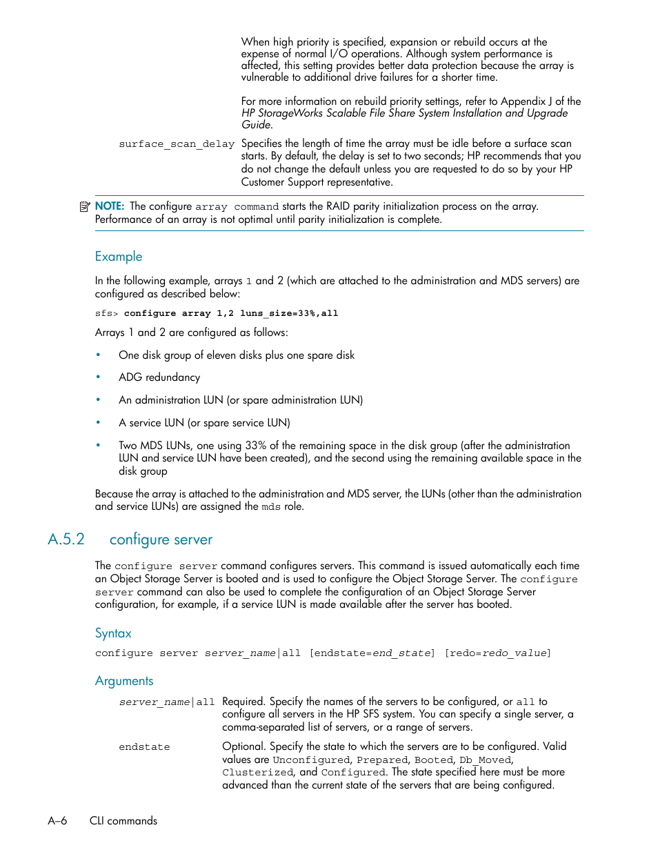 A.5.2 configure server, A.5.2 | HP StorageWorks Scalable File Share User Manual | Page 300 / 362