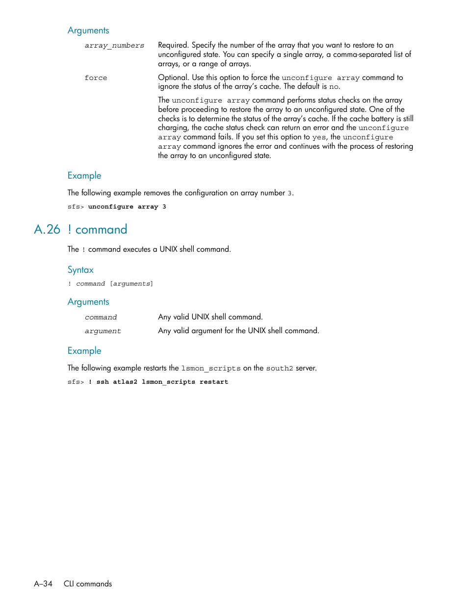 A.26 ! command | HP StorageWorks Scalable File Share User Manual | Page 328 / 362