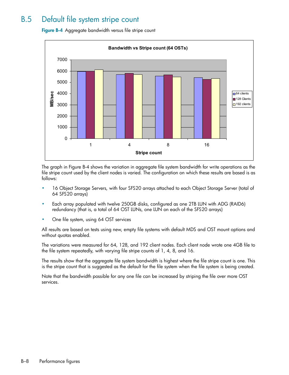 B.5 default file system stripe count, Default file system stripe count (section b.5) | HP StorageWorks Scalable File Share User Manual | Page 336 / 362