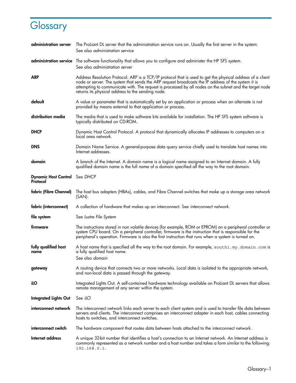 Glossary | HP StorageWorks Scalable File Share User Manual | Page 355 / 362