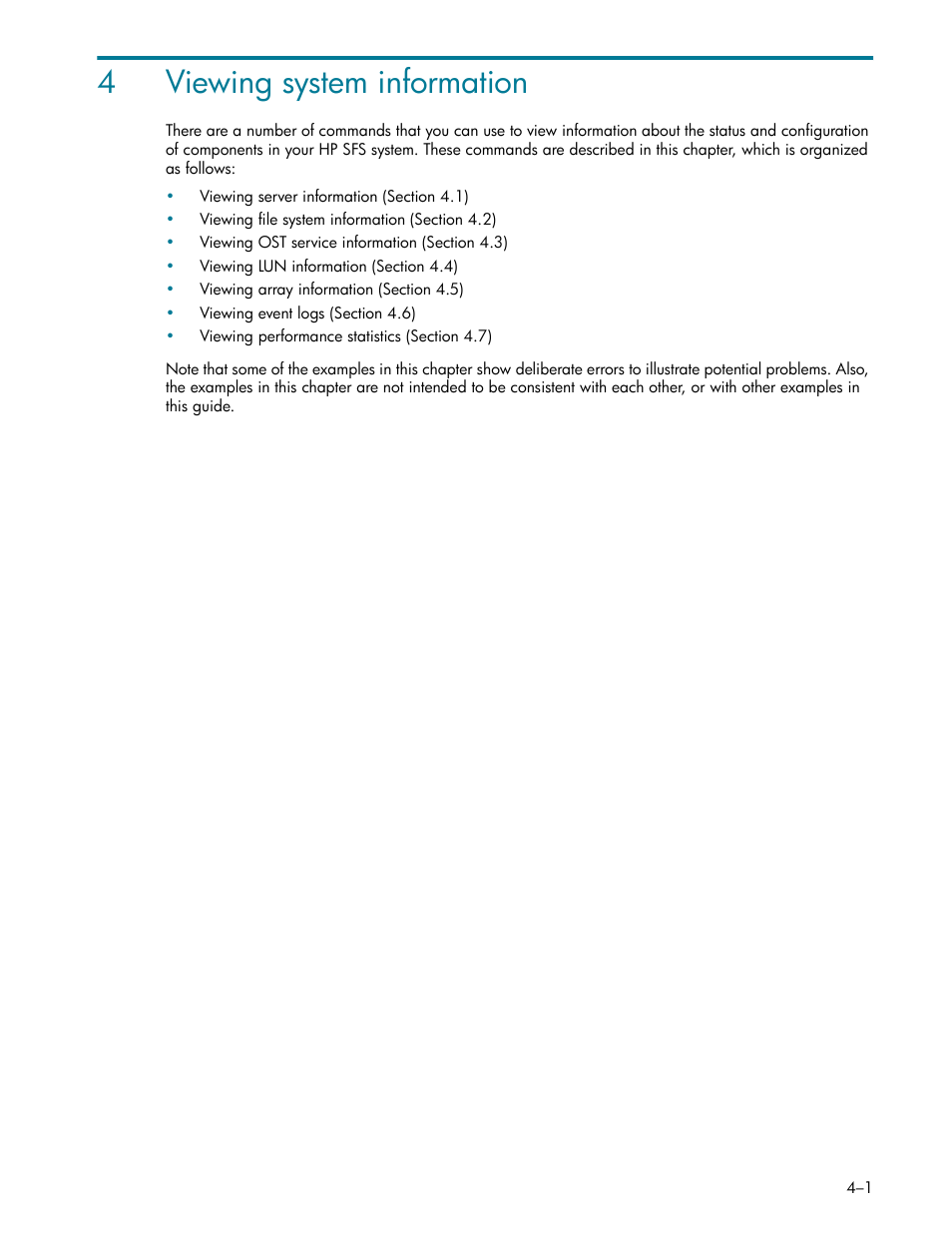 Viewing system information, 4 viewing system information, Chapter 4 | 4viewing system information | HP StorageWorks Scalable File Share User Manual | Page 57 / 362