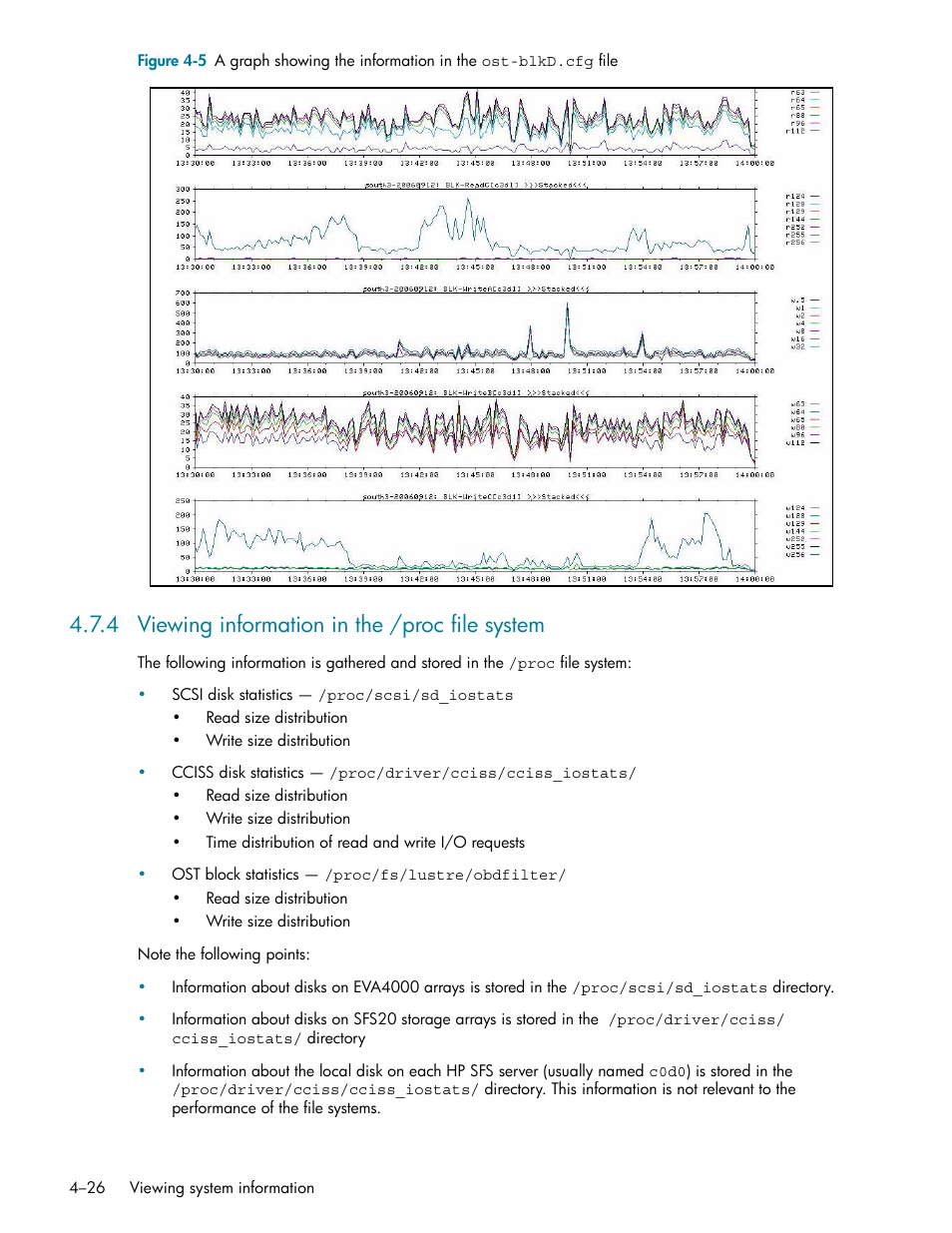 4 viewing information in the /proc file system, Viewing information in the /proc file system -26, Figure 4-5 sho | HP StorageWorks Scalable File Share User Manual | Page 82 / 362