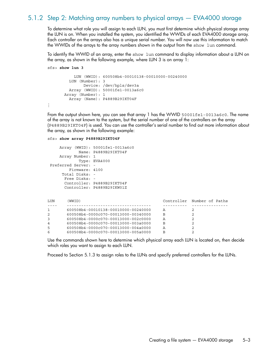 Section 5.1.2), Section 5.1.2 | HP StorageWorks Scalable File Share User Manual | Page 87 / 362