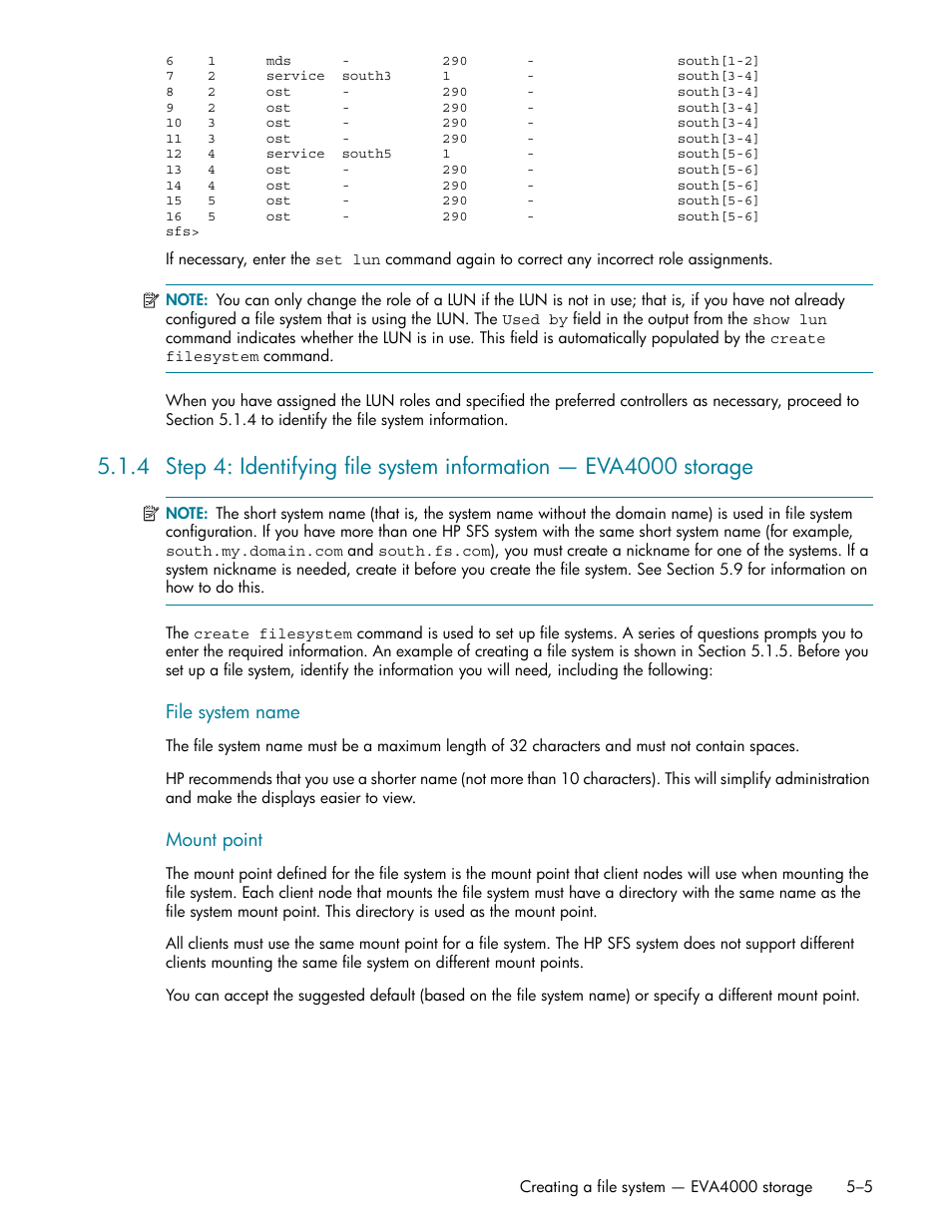 Section 5.1.4) | HP StorageWorks Scalable File Share User Manual | Page 89 / 362