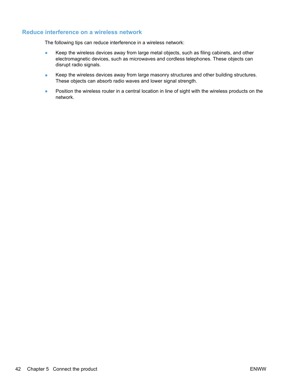Reduce interference on a wireless network | HP LaserJet Pro 100 color MFP M175nw User Manual | Page 56 / 220