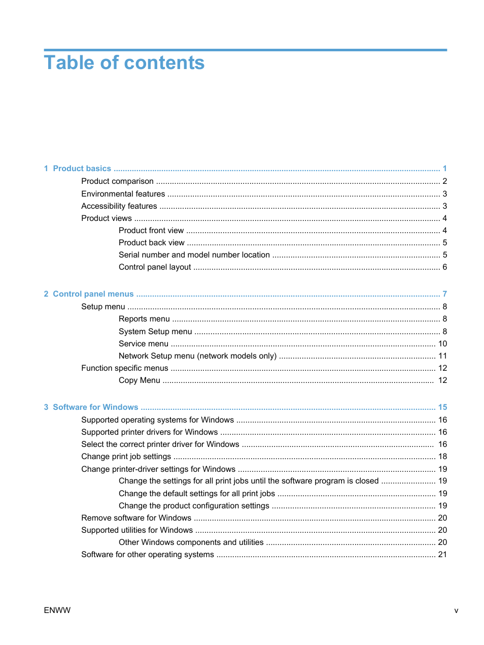 HP LaserJet Pro 100 color MFP M175nw User Manual | Page 7 / 220