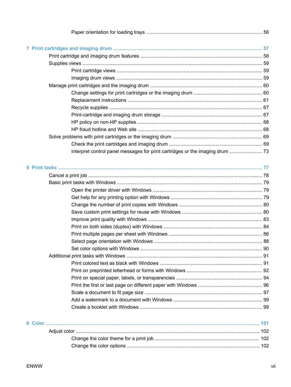 HP LaserJet Pro 100 color MFP M175nw User Manual | Page 9 / 220
