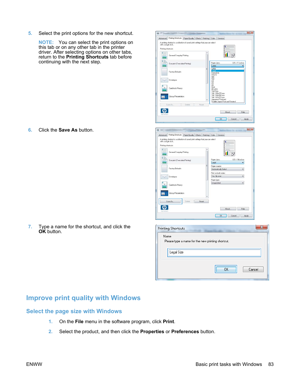 Improve print quality with windows | HP LaserJet Pro 100 color MFP M175nw User Manual | Page 97 / 220